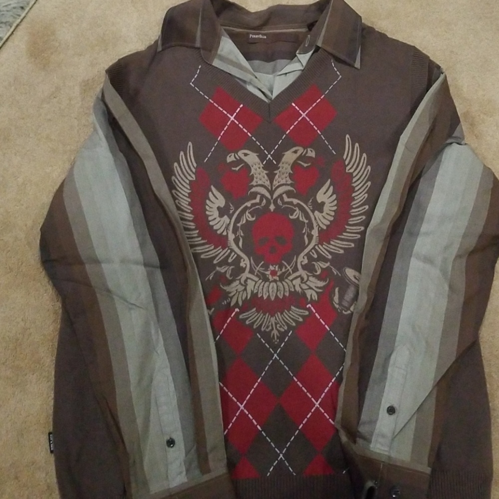 Button up/Sweater vest combo